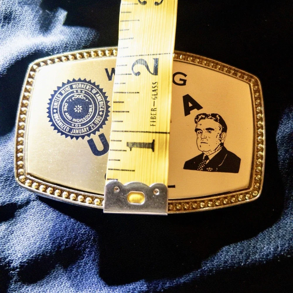 Vtg Coal Mining UMWA Belt‎ Buckle In Box Alumaline 4108 Union We Dig Coal
